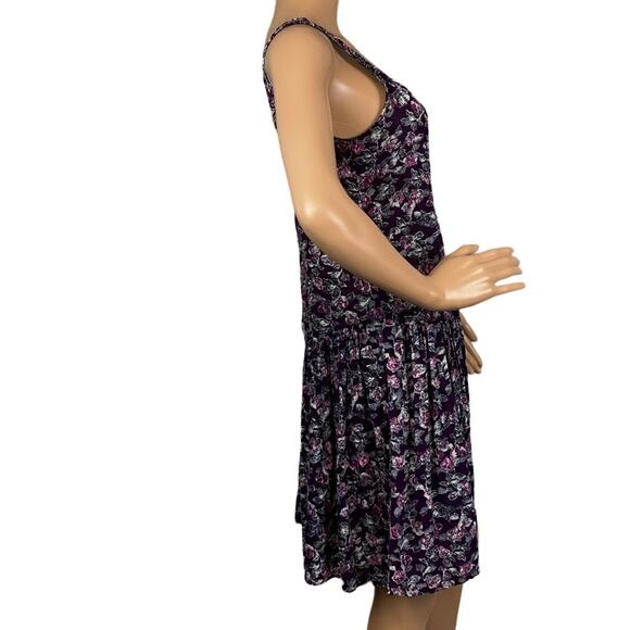 Brandy Melville Purple Floral Sleeveless Dress Backless One Size Vacay Beachy - Picture 2 of 7